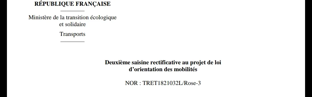 Info Contexte - La dernière version de l’avant-projet de loi d’orientation sur les mobilités (LOM)