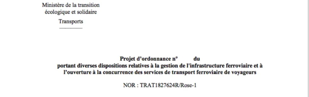 Info Contexte - Le projet d’ordonnance relatif à l’ouverture à la concurrence ferroviaire