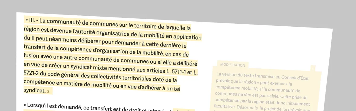 Dataviz - Les derniers ajustements de la loi d’orientation des mobilités