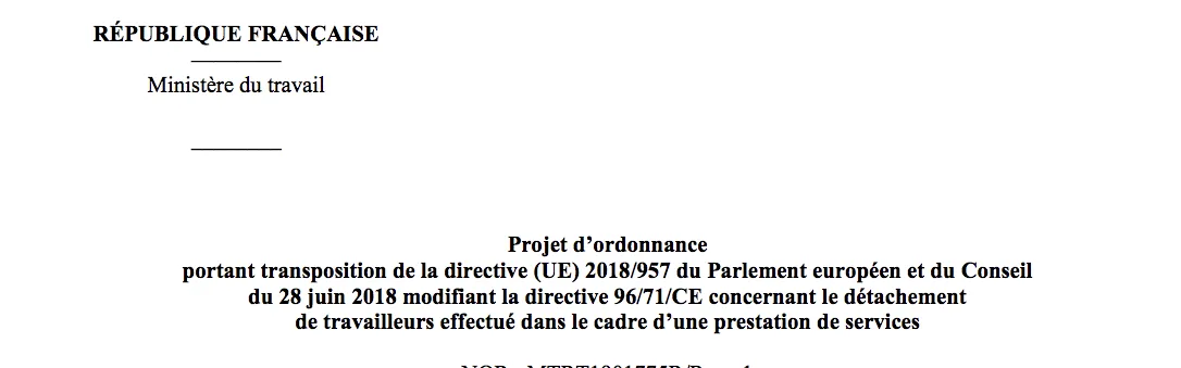 [Info Contexte] Document - Comment la France va transposer la directive sur les travailleurs détachés