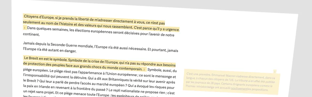 Décryptage - La tribune d’Emmanuel Macron déborde du cadre des élections européennes