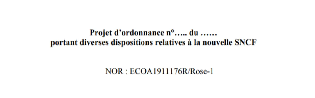 Document - Le projet d’ordonnance sur la nouvelle SNCF suscite des réticences