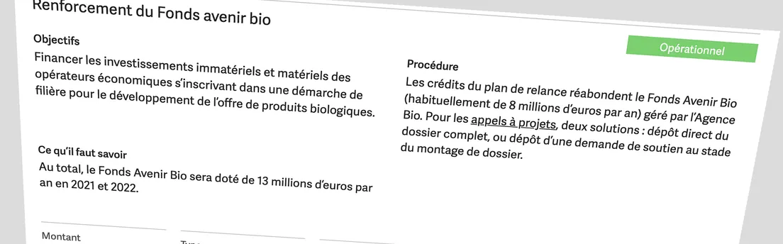 Les conditions de distribution des enveloppes agro du plan de relance