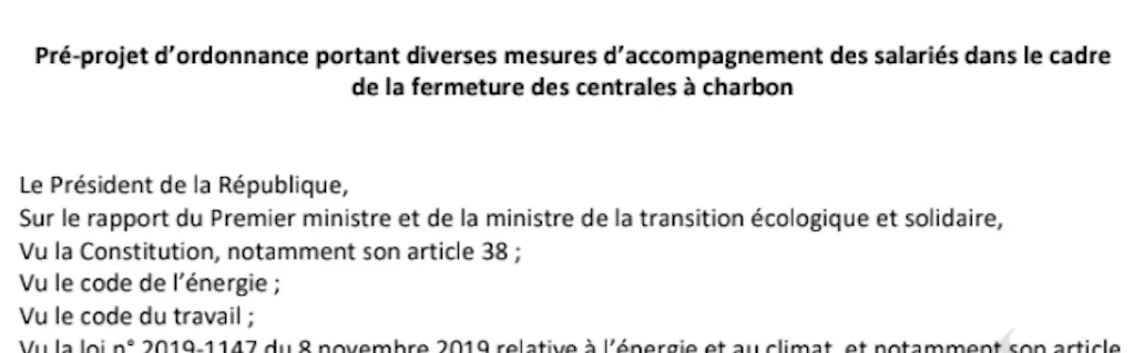 Info Contexte - Le dispositif de l’État pour accompagner les salariés touchés par la fermeture des centrales à charbon