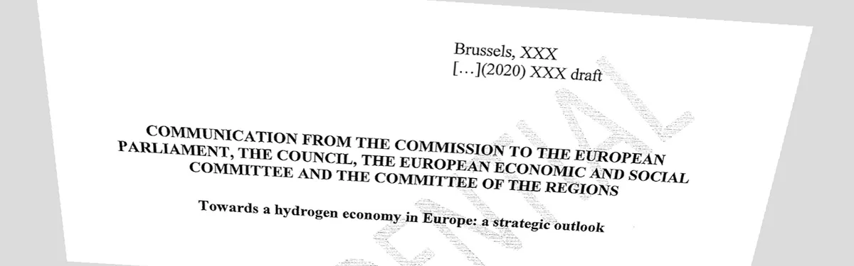 Document - L’avant-projet de « stratégie hydrogène » de l’Union européenne
