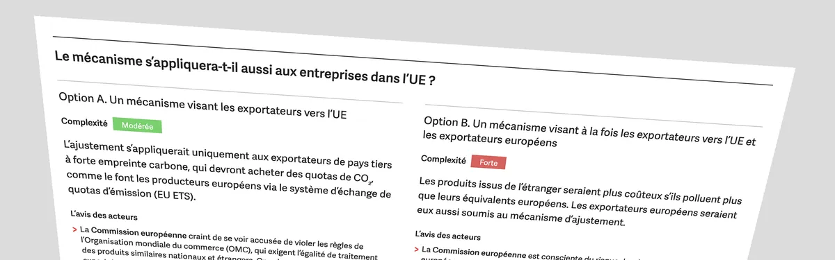 Dataviz - Les mille et une options de la taxe carbone aux frontières