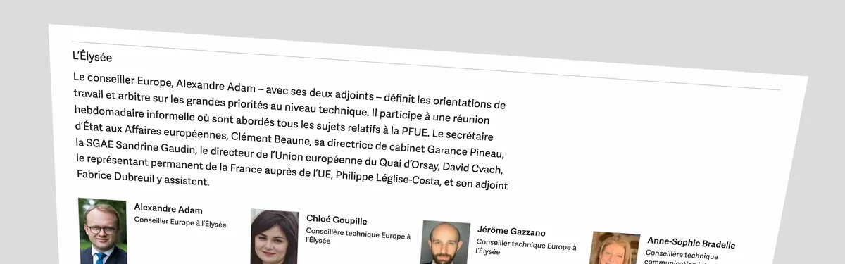 [Trombinoscope] Les gens qui comptent dans la préparation de la présidence française de l’UE