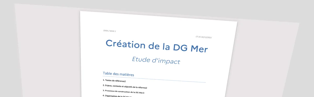 Document - La Direction générale de la mer aura un service dédié aux « flottes et emplois maritimes »
