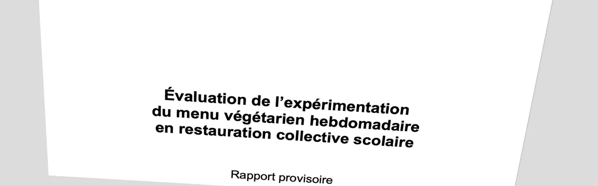 Document – Le rapport du ministère de l’Agriculture sur les menus végétariens dans les cantines