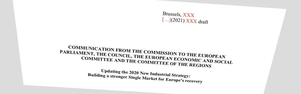 Document Contexte - L’autonomie stratégique en bonne place dans la nouvelle stratégie industrielle européenne