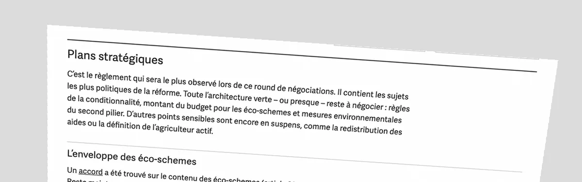 Réforme de la PAC : le kit pour survivre après le « jumbo trilogue »