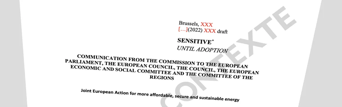 Document - Stockage du gaz et achats conjoints : la Commission veut passer à la vitesse supérieure