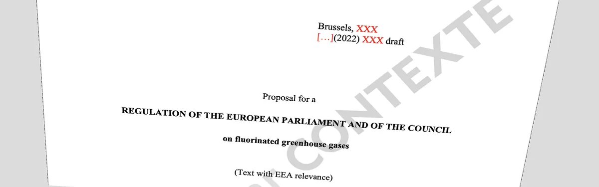 Document - Le projet de règlement européen visant à limiter les émissions de gaz fluorés