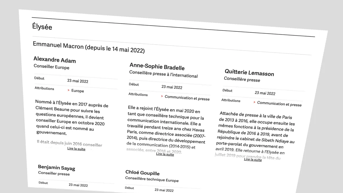 Les cabinets du deuxième quinquennat Macron
