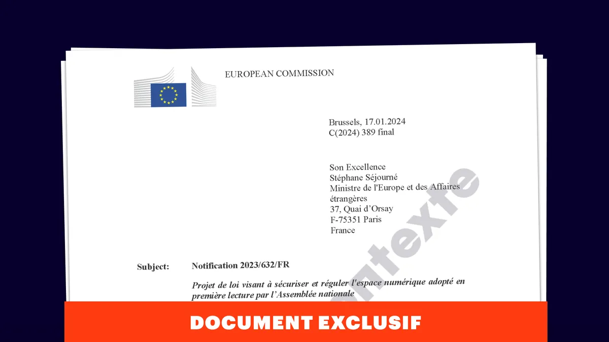 Projet de loi sur l’espace numérique : la Commission européenne envoie une seconde salve de critiques