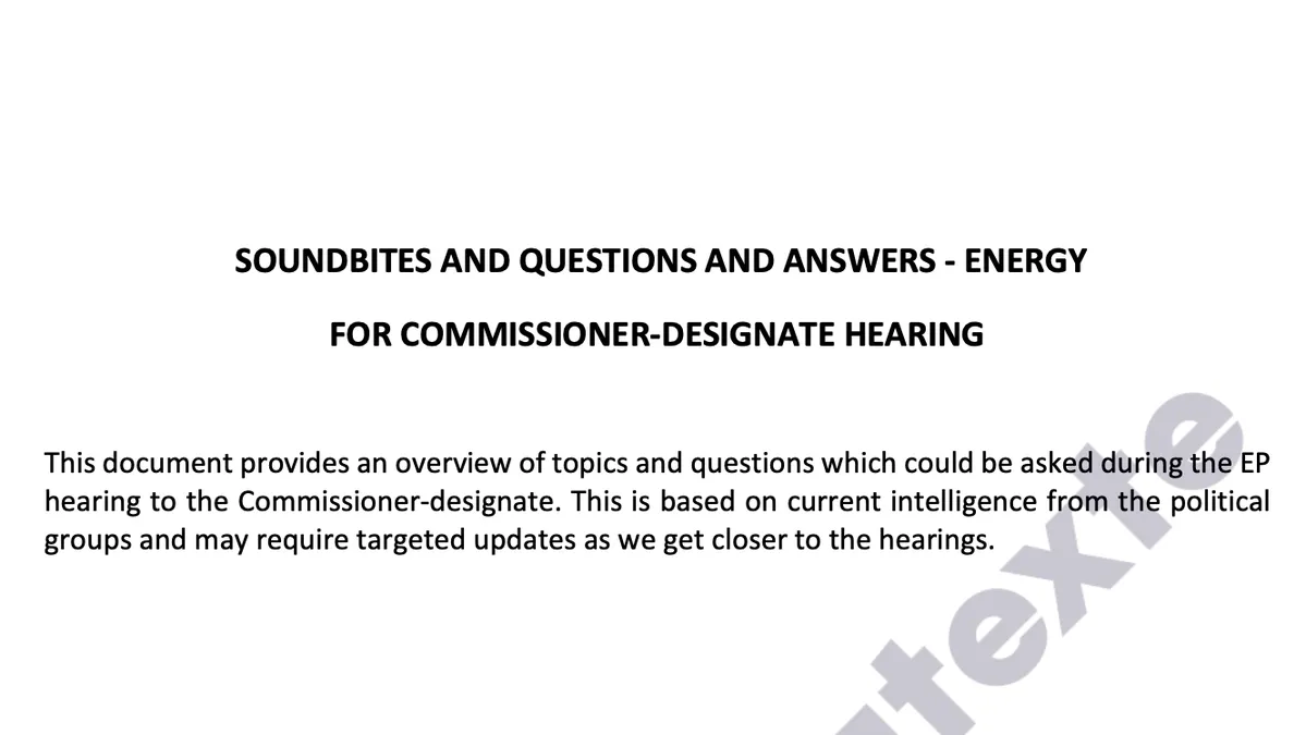 Document - Les promesses du futur commissaire à l’Énergie pour le nouveau mandat européen